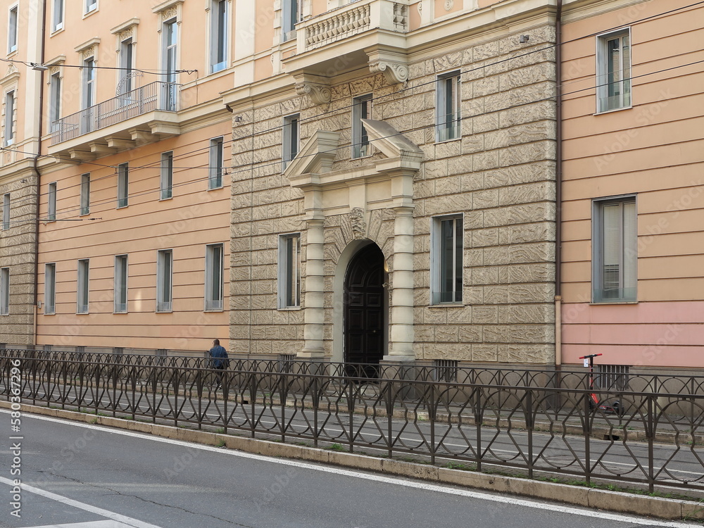 Rome Via Flaminia Street View with Building Facade, Italy