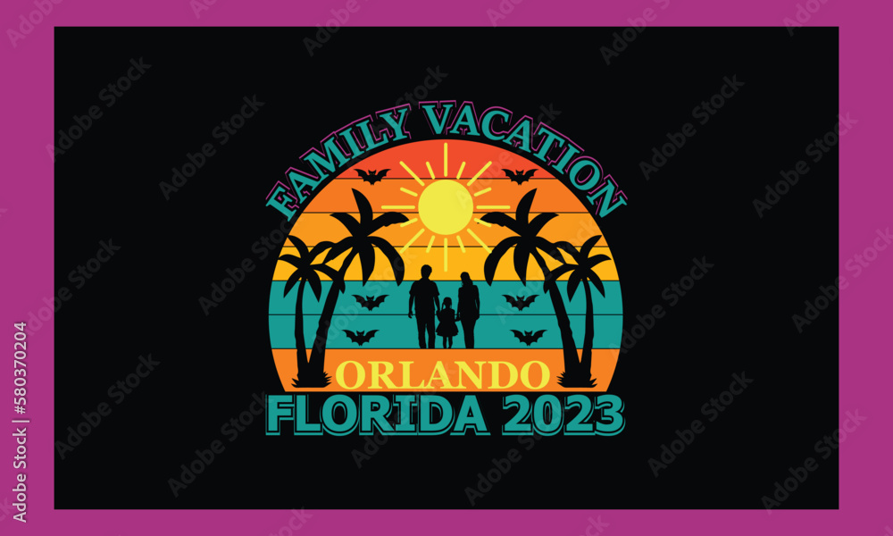 Family Vacation Orlando Florida 2023 T-Shirt Design