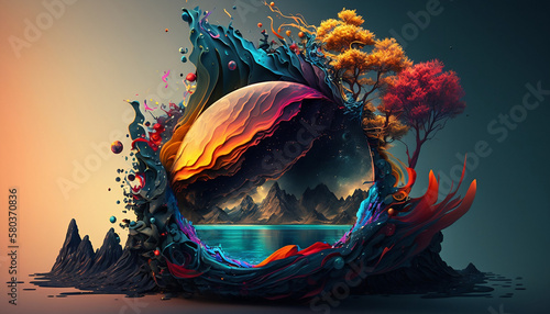 Whimsical Surrealism: An Eye-Catching Abstract Desktop Wallpaper