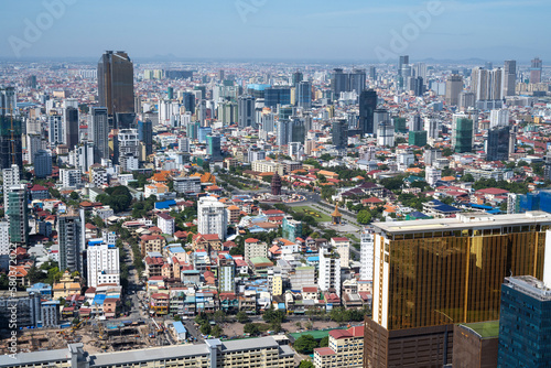 Vue aériennes et panorama de Phnom Penh, Cambodge photo