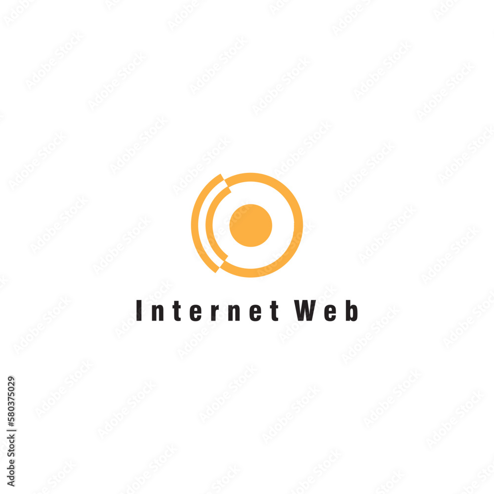 internet logo template circle line design vector illustration