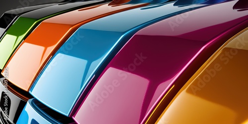 Close-up samples of car paint colors for automobiles, Generative AI photo