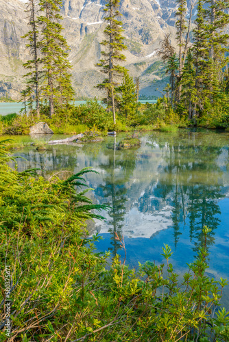 Majestic mountain lake in Canada. Upper Joffre Lake Trail View. © karamysh