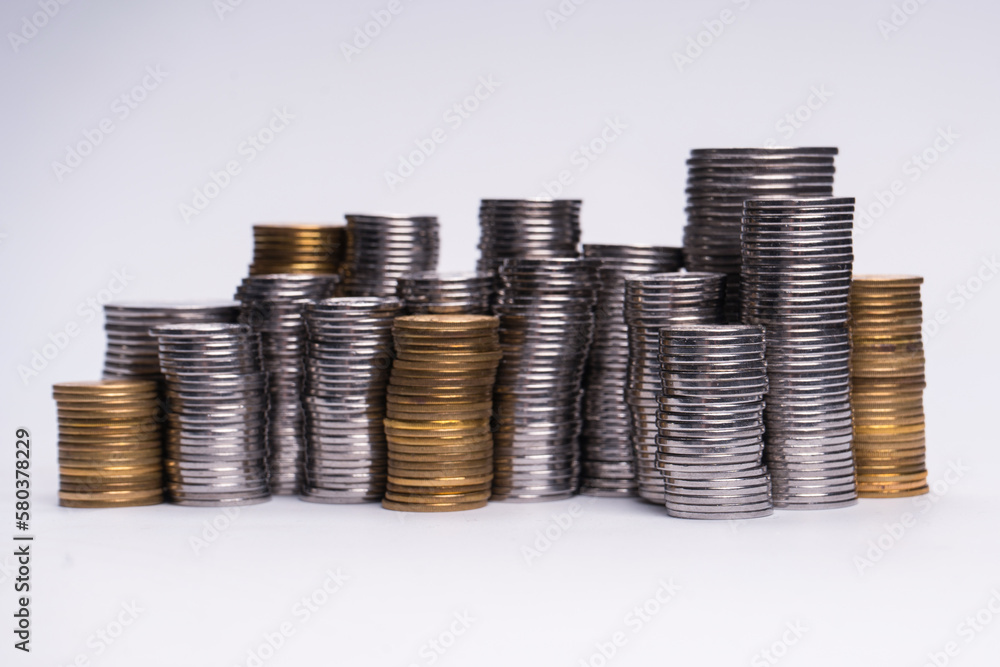 Pile of coins isolated on a white background. Pile of coins isolated on a white background.
