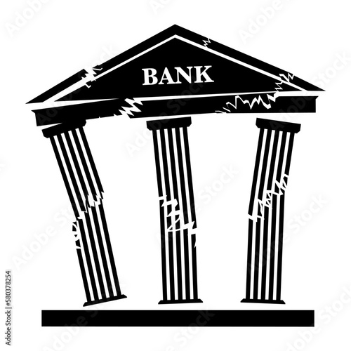 Economic crisis. Banking problems that lead to the collapse and collapse of financial institutions.  vector illustration.