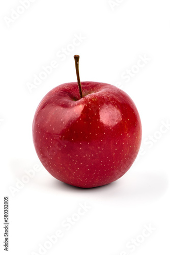 Shiny red apples, isolated on white background. photo