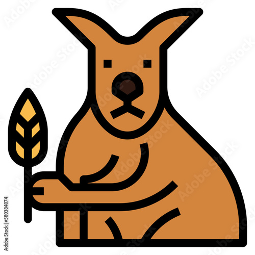 kangaroo filled outline icon style