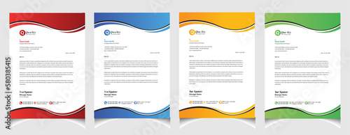 Corporate business colourful letterhead template with a4 size stationary item modern letterhead.