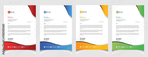 Corporate business colourful letterhead template with a4 size stationary item modern letterhead.