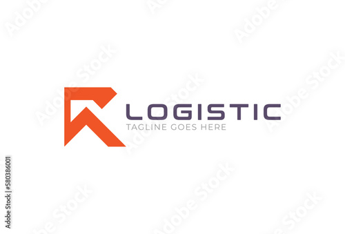 Abstract Initial R Logistic Logo, letter R and arrow combination, Usable for Business and company Logos, Flat Vector Logo Design Template, vector illustration 
