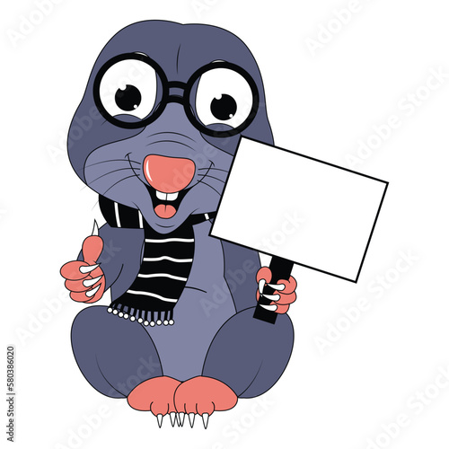 cute mole animal cartoon illustration photo