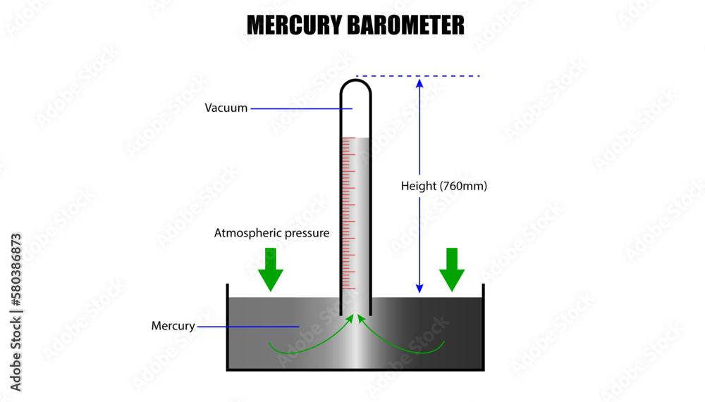 diagram of the mercury barometer Stock Vector Adobe Stock