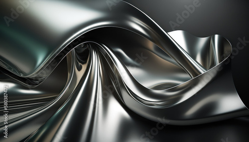 silver gold liquid metal illustration art swirl Generative AI, Generativ, KI