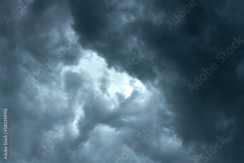 Dramatic storm clouds sky cloudy landscape background.