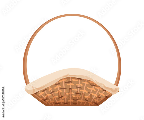 Vector illustration of wicker basket.