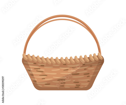 Vector illustration of wicker basket.