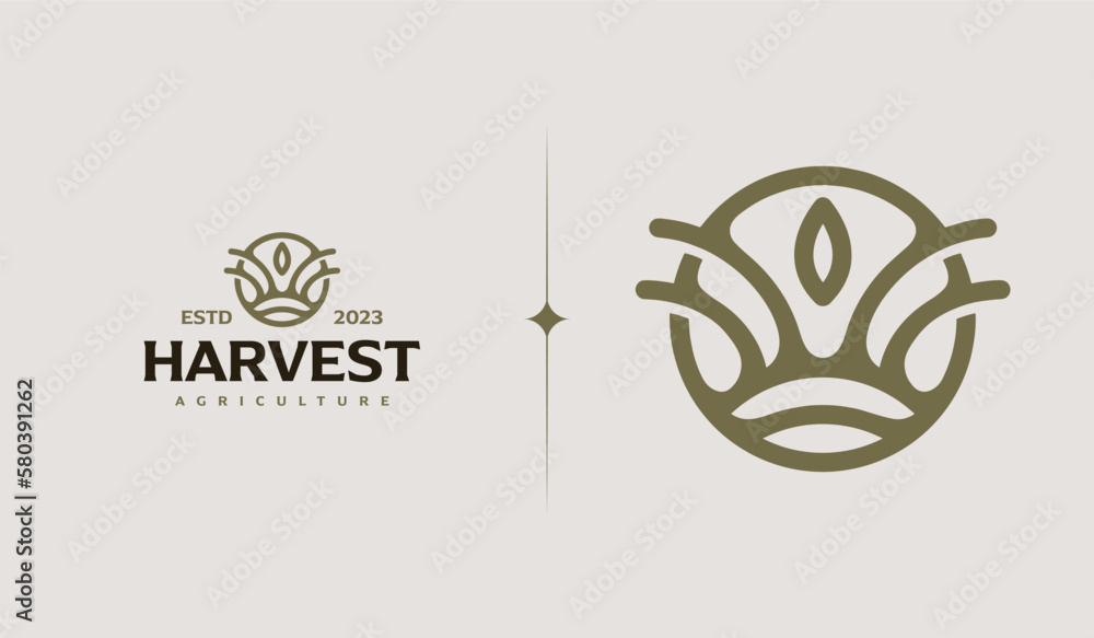 Obraz premium Agriculture Farm Logo. Universal creative premium symbol. Vector sign icon logo template. Vector illustration