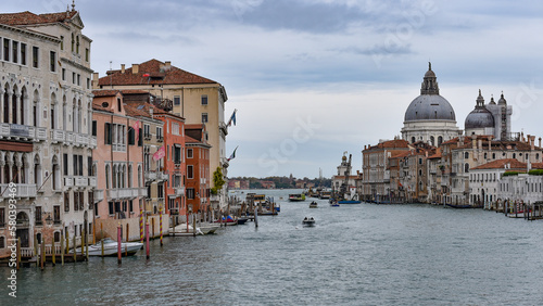 Venice, Italy - 14 Nov, 2022: Basilica Santa Maria and the Grand Canal from Ponte dell'Accademia © Mark