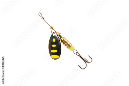 Fishing Spinner (Spoon Lure) Isolated on White background .