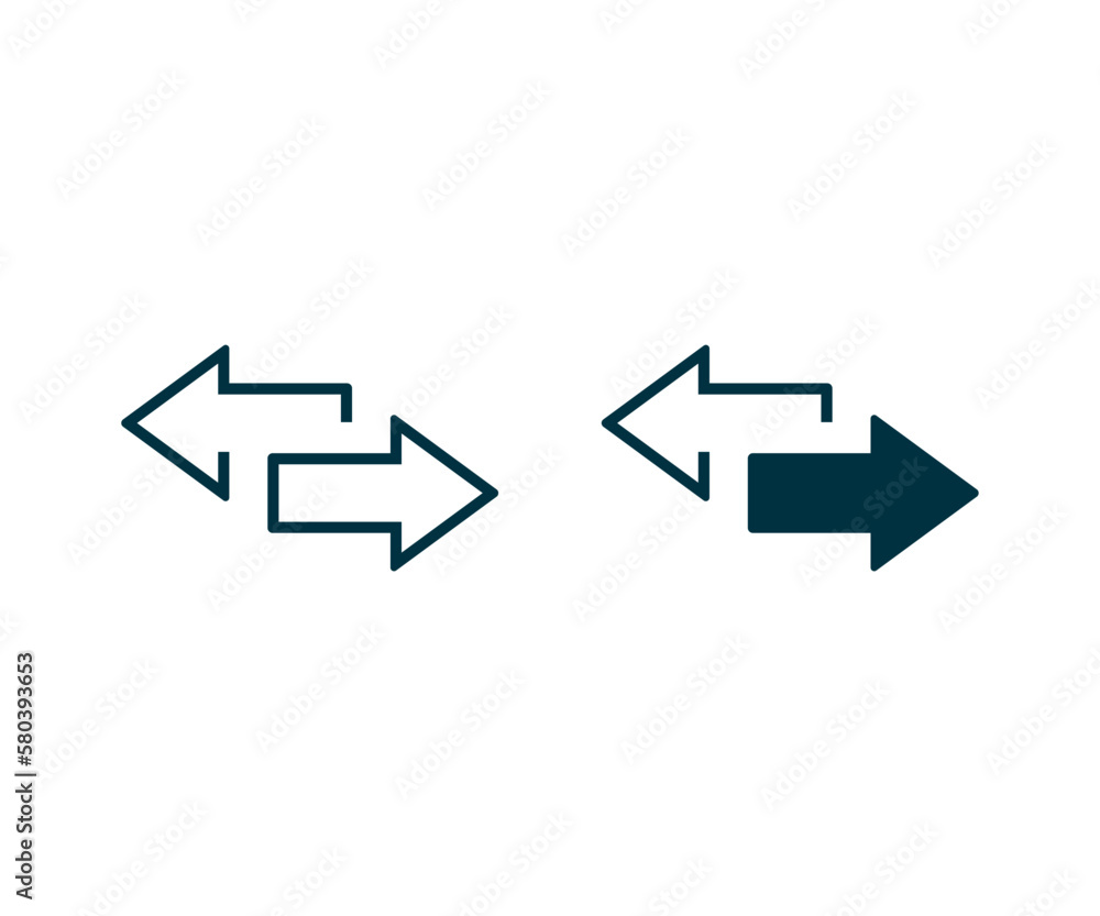 Left right arrows vector icon. Transfer arrows icon. 2 side arrow icon Left right arrows vector icon. Transfer arrows icon. 2 side arrow icon
