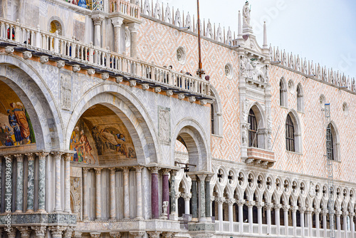 Venice, Italy - 15 Nov, 2022: Exterior of the Doge's Palace and Piazza San Marco © Mark