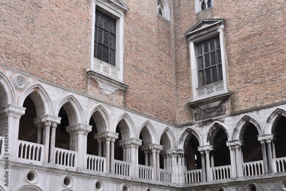 Venice, Italy - 15 Nov, 2022: Interior walls of the Doge's Palace, Palazzo Ducale
