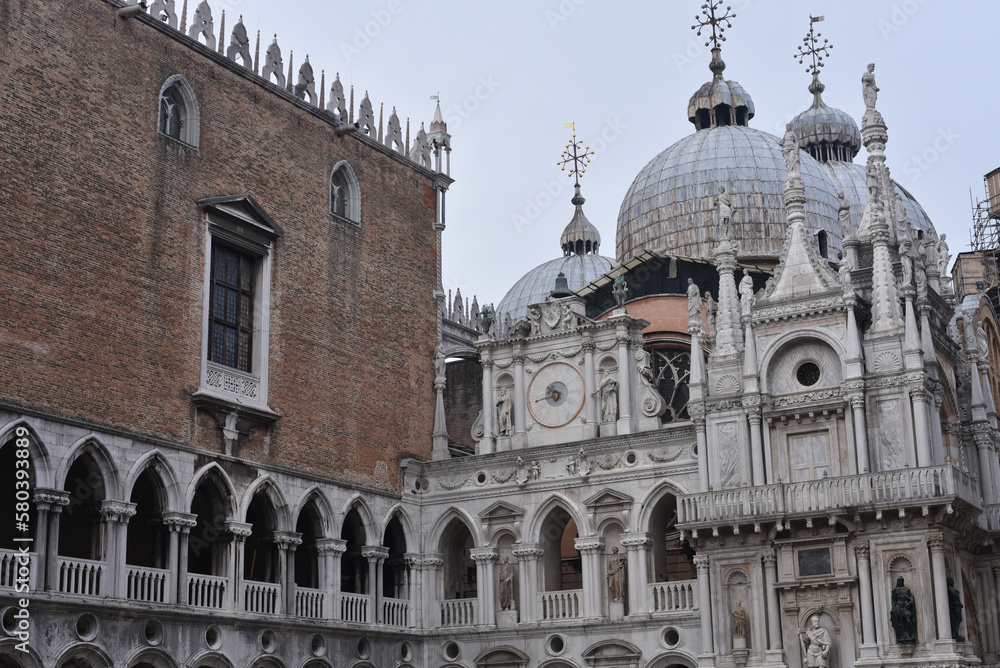 Venice, Italy: Nov 15, 2022: St Marks Basilica from inside the Doge's Palace