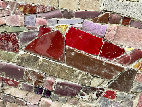 Obraz na płótnie Fragment of mosaic of colored stones. Texture, background w salonie