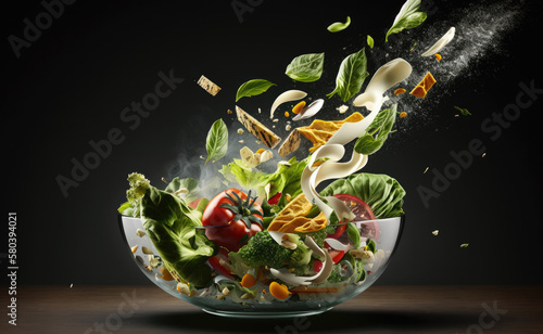 summer salad created with Generative AI technology