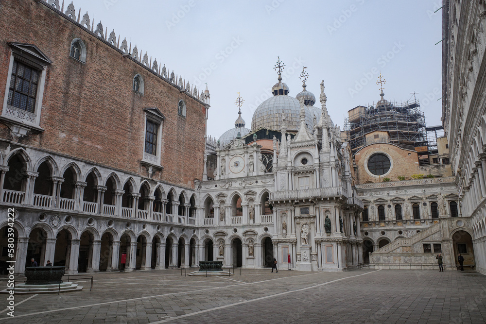 Venice, Italy: Nov 15, 2022: St Marks Basilica from inside the Doge's Palace