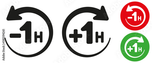 CHANGEMENT D'HEURE AVEC FLÈCHE EN ROTATION