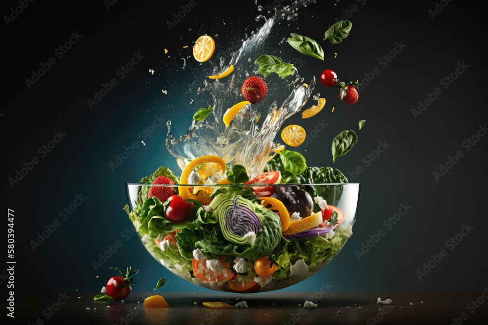 summer salad created with Generative AI technology summer salad created with Generative AI technology