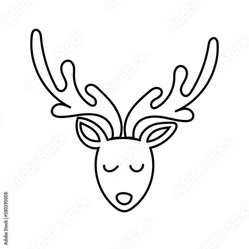 Reindeer. Christmas doodles hand drawn