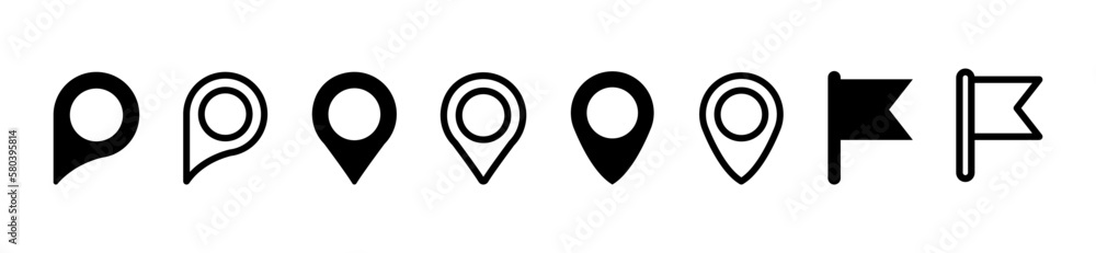 Map pointer vector icons collection Map pointer vector icons collection
