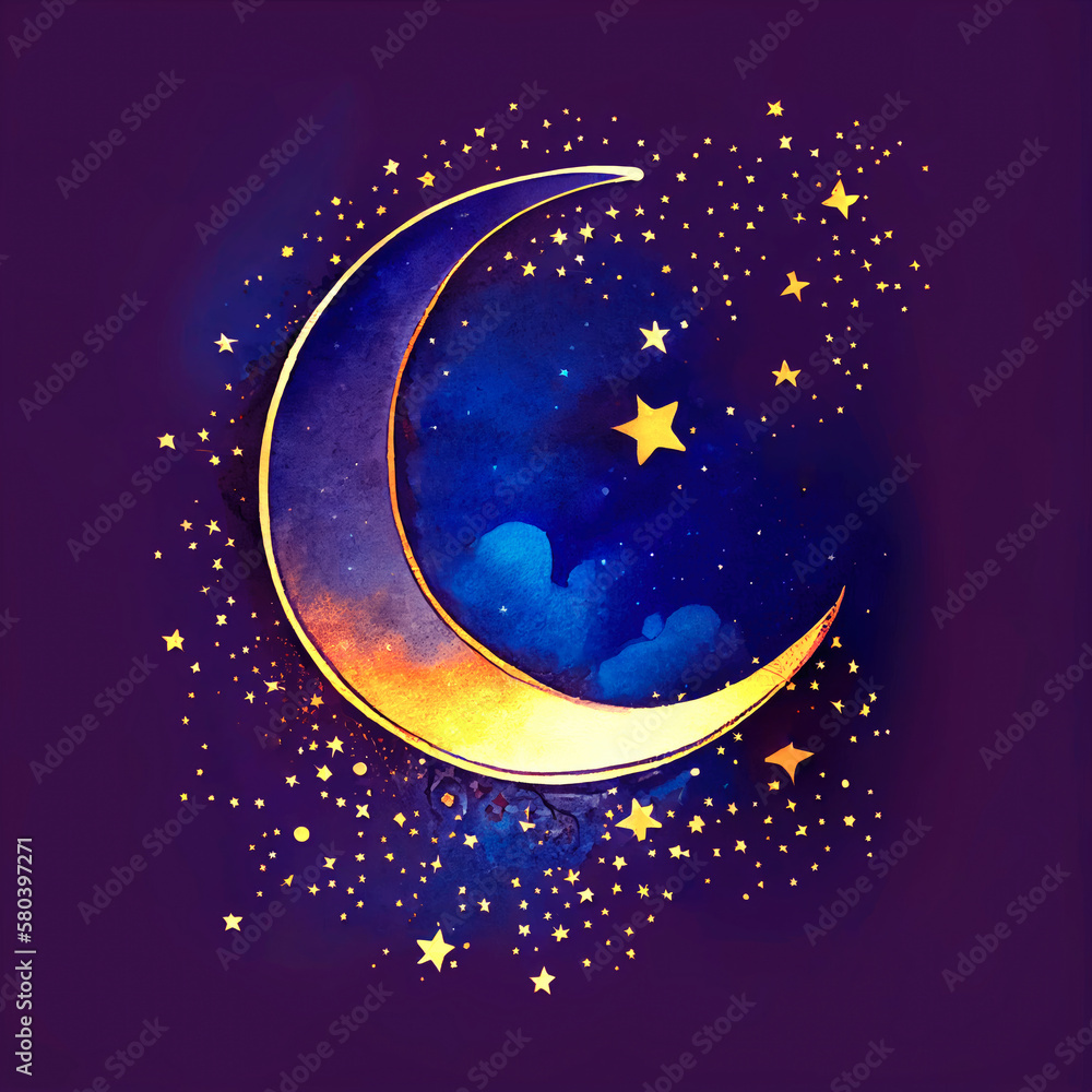 Naklejka premium ramadan watercolor background, ai generation