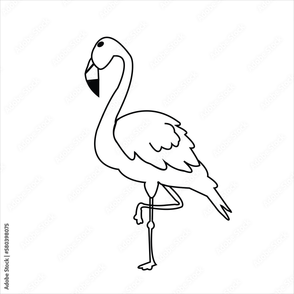 Fototapeta premium Cute vector flemish single and with couple bird cartoon illustration art.