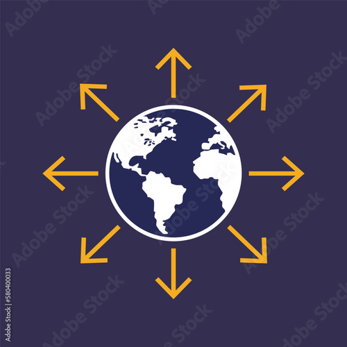 Arrows pointing away from the world