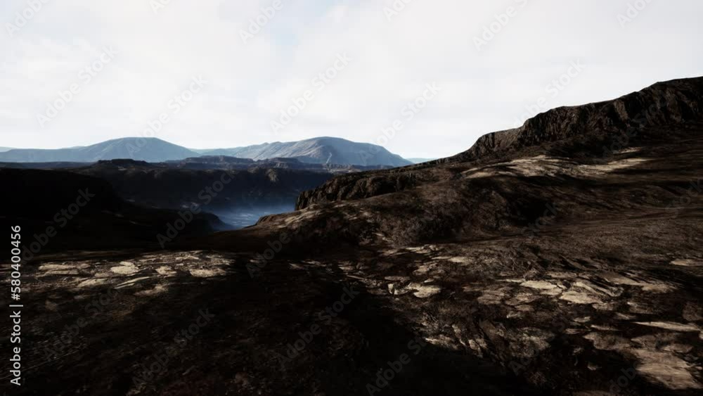 Awesome alpine landscape with dark rockies Awesome alpine landscape with dark rockies