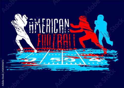 Sports vector background on the theme of American football. Vector background for booklets, posters, posters, invitations. 