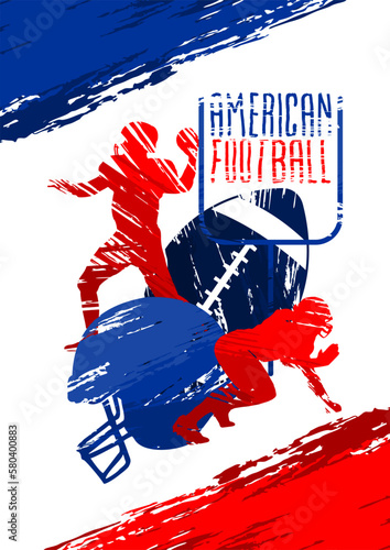 Sports vector background on the theme of American football. Vector background for booklets, posters, posters, invitations. 