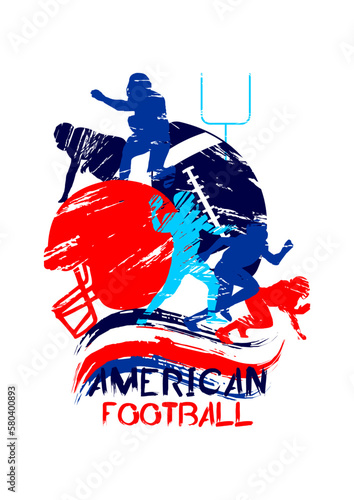 Sports vector background on the theme of American football. Vector background for booklets, posters, posters, invitations. 