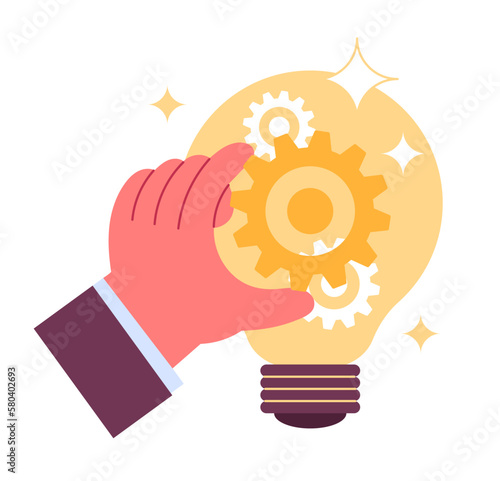 Idea Light bulb and gear Working Process