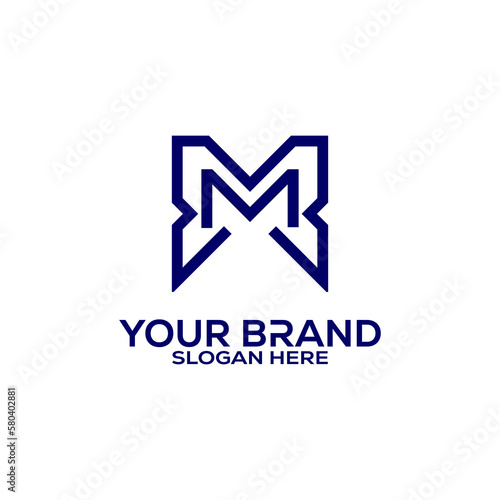 Letter M line logo design. Linear creative minimal monochrome monogram symbol. Universal elegant vector sign design. Premium business logotype. Graphic alphabet symbol for corporate business identity