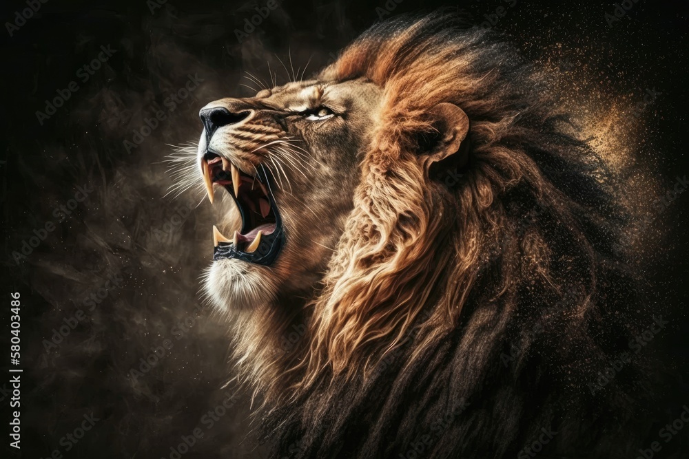 the lion roar, a picture of a lion. Generative AI