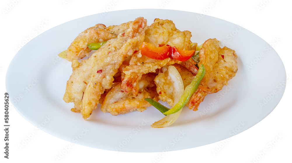 Plat asiatique Crevettes sel et poivre Plat asiatique Crevettes sel et poivre