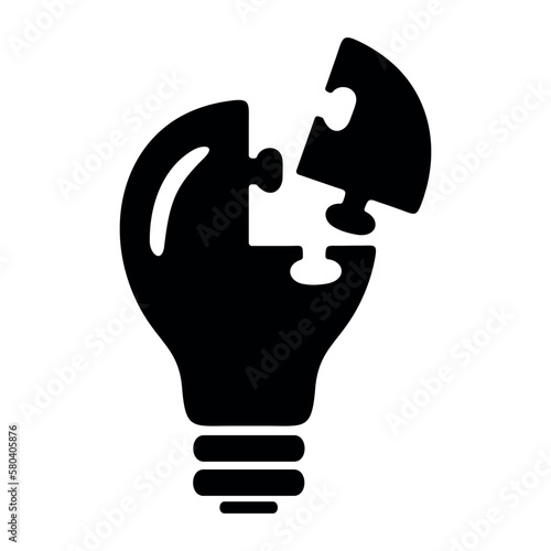 Solution icon vector with outline style isolated on white background. Vector illustration sign symbol icon concept for business, corporate, finance, industry, compan,Puzzle,Solution,Lamp Puzzle
