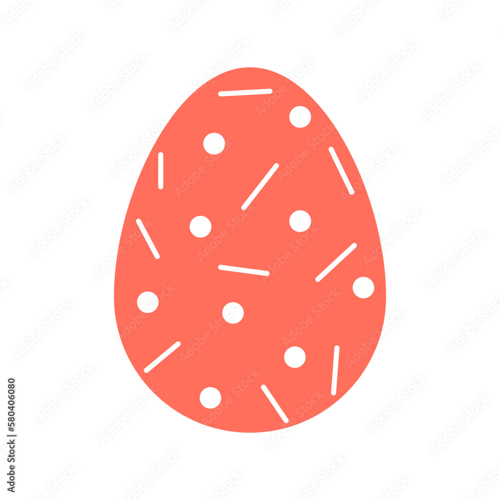 Single colorful egg with dots and stripes. Easter vector illustration Single colorful egg with dots and stripes. Easter vector illustration