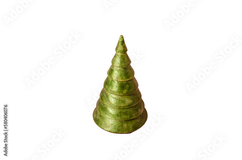green wooden christmas tree png isolated