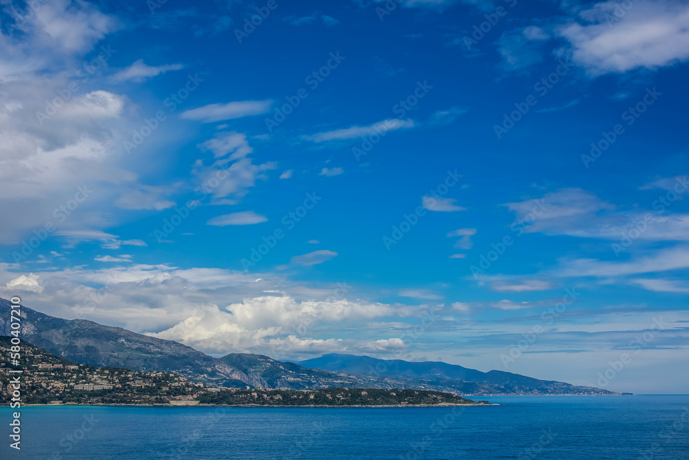 Blue skies over the coasts of Italy in summer vacation Blue skies over the coasts of Italy in summer vacation