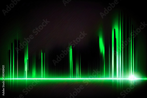 futuristic techno sci-fi background with glowing lines. Neon light effect, ai generation © Itana